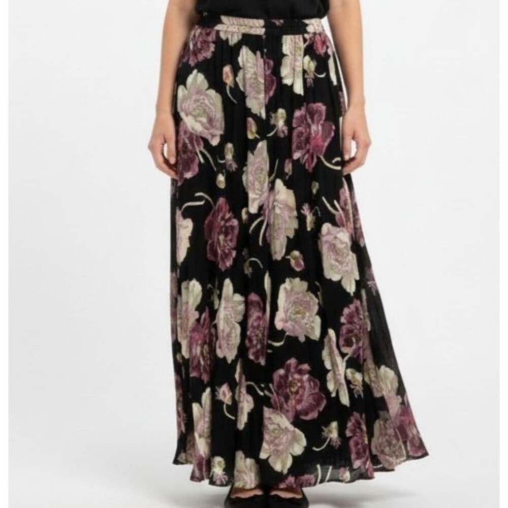 Vintage Neo Nostalgia Floral Broomstick Skirt S Whimsigoth Fairy Grunge Crinkle